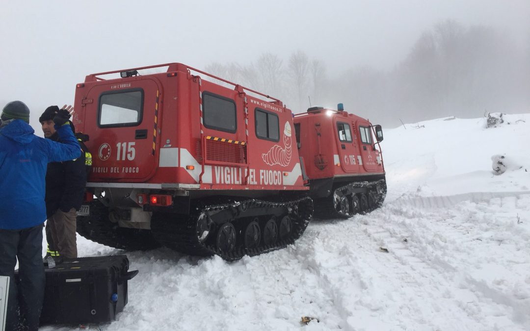 Avalanche alarm system Rigopiano